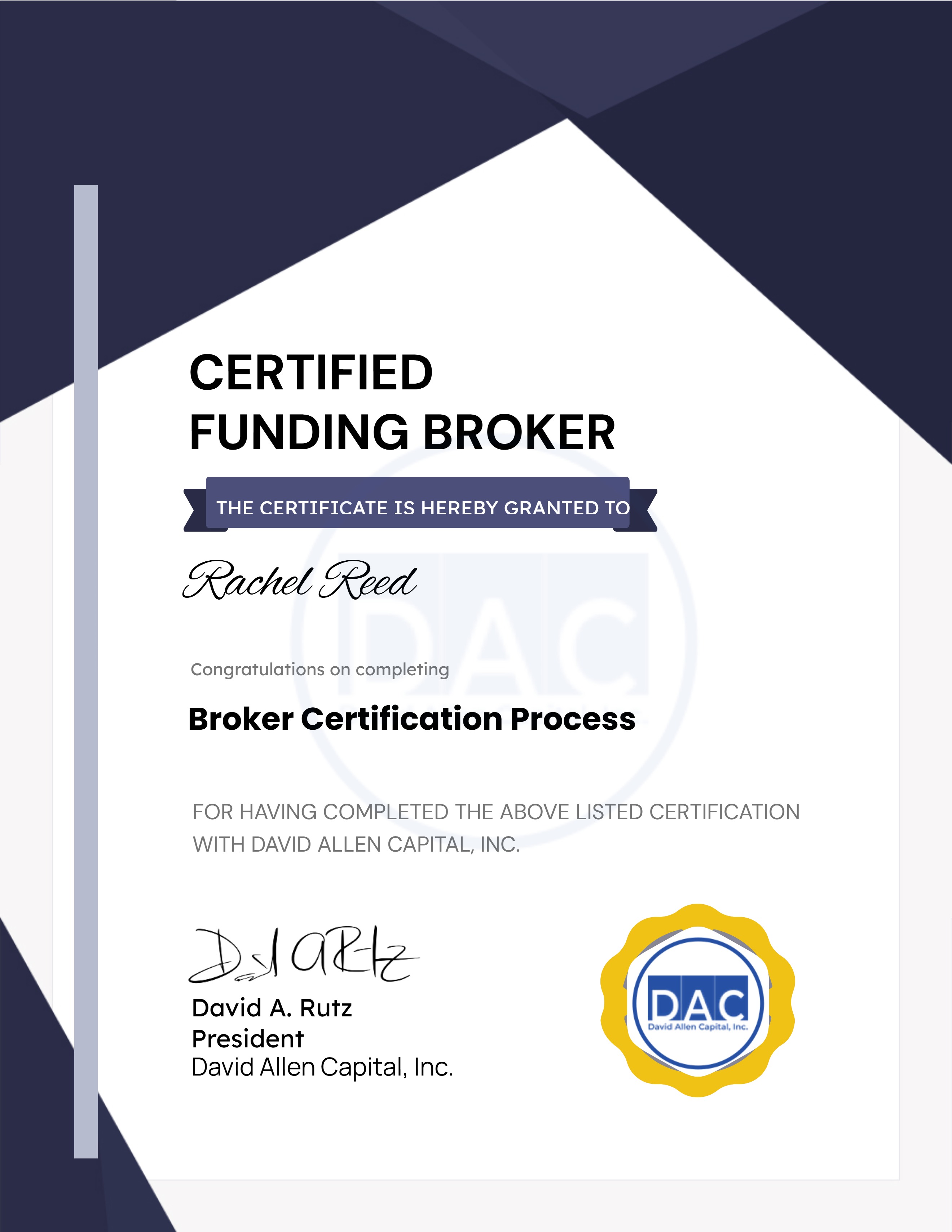 Broker Certification Process